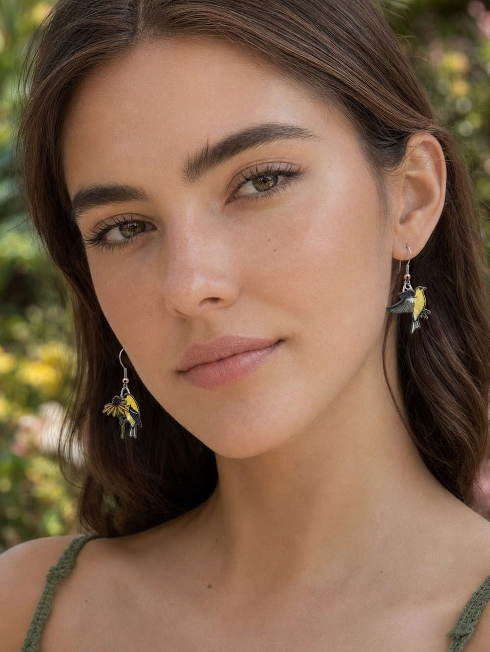 Jabebo Bird Resin Earrings 🐦🌼Nature-Inspired / Lightweight - Picture 7 of 7